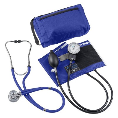 Mabis Adult Blue Pocket Aneroid Reusable Aneroid / Stethoscope Set 2-Tubes 01-360-211 1 Each