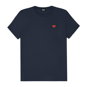 Dalix Pixel Heart Embroidered Lightweight Relaxed Jersey Tee Summer Cute Love Womens - 1 of 4