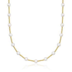 Ross-Simons 6-7mm Cultured Pearl Beaded Station Necklace in 14kt Yellow Gold Size 20 - 1 of 2