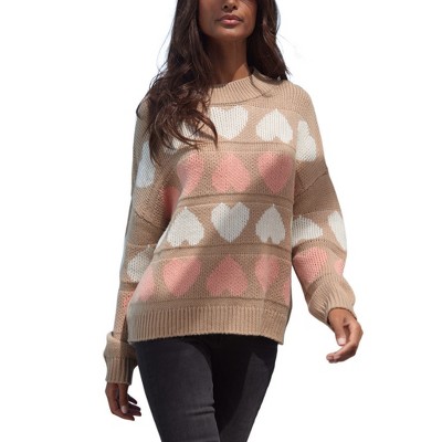 Women's Heart Pattern Sweater - LASCANA