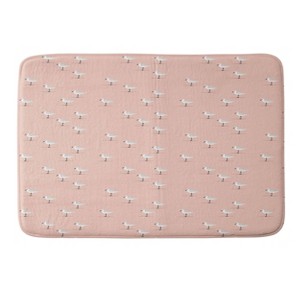 Little Arrow Sandpipers Memory Foam Bath Rug Pink - Deny Designs: Microfiber, Machine Washable, Non-Slip Backing - 1 of 3