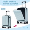 Lyngins 3-Piece Front Opening Luggage Set – 20" Carry on Luggage & 24" Expandable Suitcase with Matching Duffel Bag, USB Port, 360° Spinner Wheels - 3 of 4