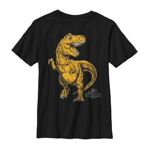 Boy's Jurassic World Cartoon T. Rex Attack T-Shirt - Black - Medium