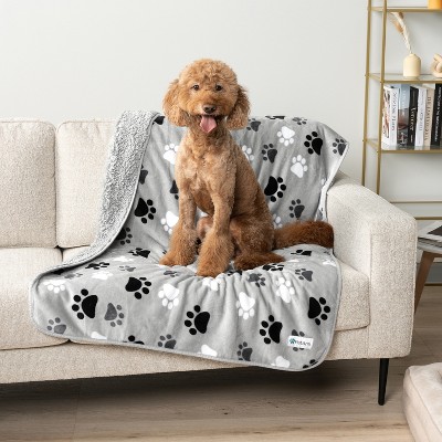 PetAmi Waterproof Dog Blanket For Pet Cat, Faux Shearling Fleece Couch Cover, Soft Plush Washable Reversible Throw
