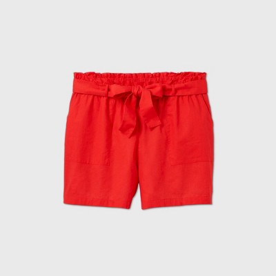 plus size red shorts