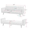 Modern Convertible Futon Sleeper with Mattress, Sturdy Metal Frame & Legs, Foldable Backrest Sofabed - 2 of 4