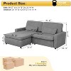 Vipbear Sectional Couch With Armrests, Modular Deep Seat Sofa With Ottoman, 89" Modern Corduroy Couches For Living Room, Apartment, Office, Gray/Beige - 3 of 4