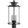 Progress Lighting, Squire Collection, 3-Light Post Lantern, Black Finish, Clear Glass Shade - 2 of 4