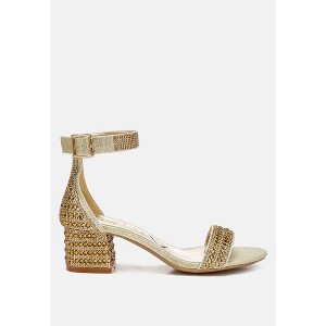 Twerky Rhinestones Embellished Block Women Sandals - 1 of 4