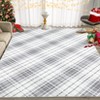 6'x9' Washable Modern Plaid Living Room Rugs, Geometric Checkered Soft Bedroom Carpet, Non Slip Large Dining Room Rugs, Light Grey - 2 of 4