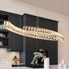 LNC Metorcalipia Luxury and Glam Empire/Geometric Integrated LED Crystal Chandelier, Polished Gold,23.6in/30in/34.6in/51.2in - 2 of 4