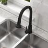 Yukimo Commercial 3-Function Pull Down Spray Kitchen Sink Faucet with Deck Plate, Matte Black Brass, 360-Degree Swivel Sprayhead - 4 of 4