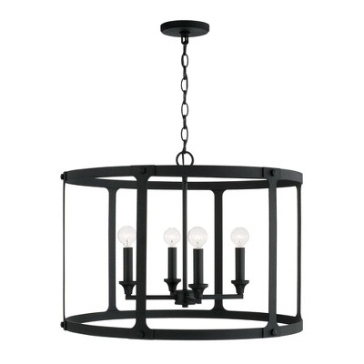 Brennen Black Iron 4-Light Lantern Pendant