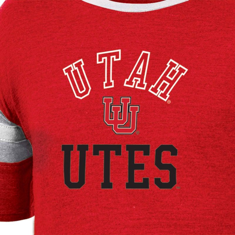 NCAA Utah Utes Girls&#39; Short Sleeve Striped Shirt, 3 of 4