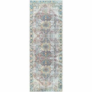 Hauteloom Blue Catigpian Distressed Washable Area Rug - 1 of 4