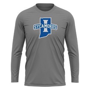 Indiana State University Adult Sport Long Sleeve Shirt Primary Logo, Black - 1 of 4