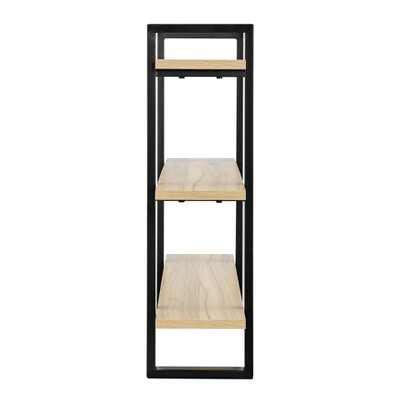 Chestnut and Iron 34'' Triple Tier Floating Wall Shelf