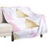 FIONECA Christmas Large Pink And Gold Pine Tree Pattern Soft Flannel Blanket Holiday Warm Cozy Decorative Throw Blanket 30x40 inches - 2 of 4
