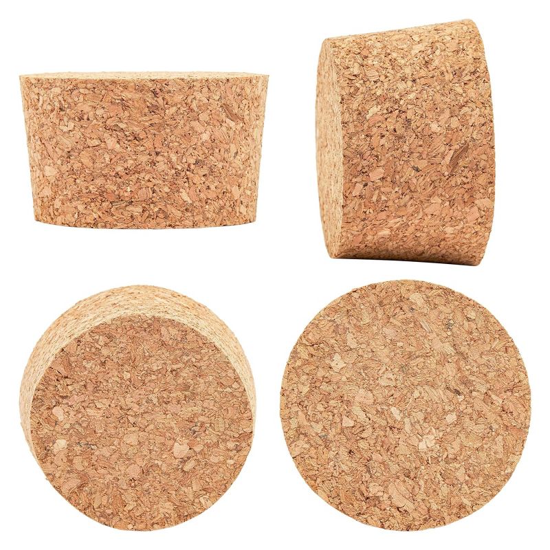 Juvale 4-Pack Large Cork Stoppers, Cork Lids for Mason Jars, Arts and Crafts Projects, 2.44 x 2.20 x 1.50 In (Size #34), 5 of 8
