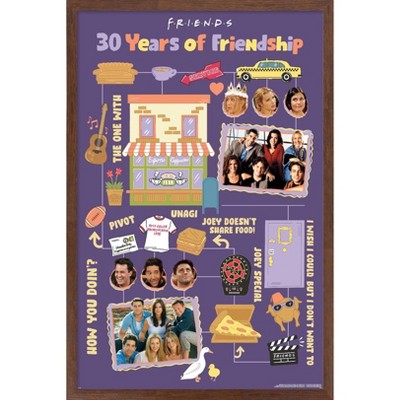 Trends International Friends 30th - 30 Years Of Friendship Framed Wall ...