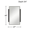Noble Park Gareth Rectangular Vanity Decorative Wall Mirror Modern Beveled Edge Black Metal Wood Frame 27" Wide Bathroom Bedroom Home - 4 of 4