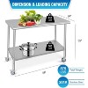 Stainless Steel Work Table, NSF Commercial Grade, Adjustable Shelf, Silver - 3 of 4