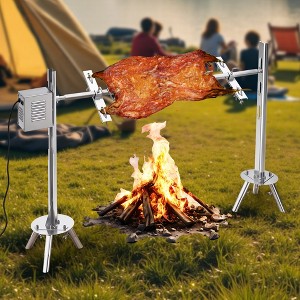 AMERLIFE Electric Rotisserie Grill Kit, 132 Lbs Capacity, Height-Adjustable Stainless Steel BBQ Roaster for Lamb Turkey Outdoor Camping - 1 of 4