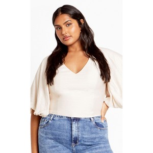 CITY CHIC | Women's Plus Size  Peta Top - oat - 20W - 1 of 4