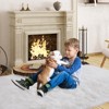 Long Pile Faux Sheepskin Floor Cushion, Ultra-Soft Shaggy Carpet for Bedroom, Living Room, Sofa, Kids Room - 3 of 4