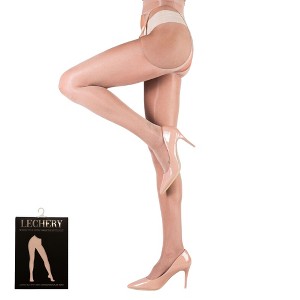 LECHERY Women's Lustrous Silky Shiny Sheer Suspender High-Waisted No Waistband Nylons Pantyhose Tights Stockings (1 Pair) - 1 of 4