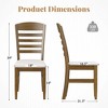 Costway Wood Dining Chairs Set of 2/4 Fabric Upholstered Side Chairs with Rubber Wood Frame - 3 of 4