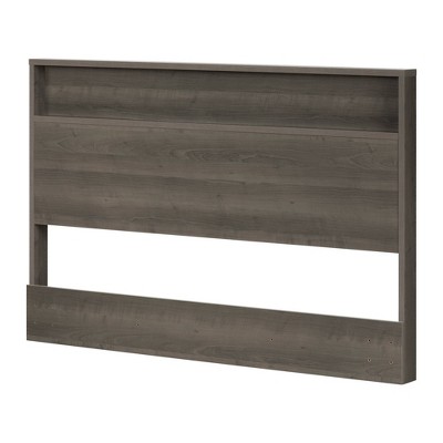 Full/Queen Gravity Headboard with Shelf Gray Maple - South Shore