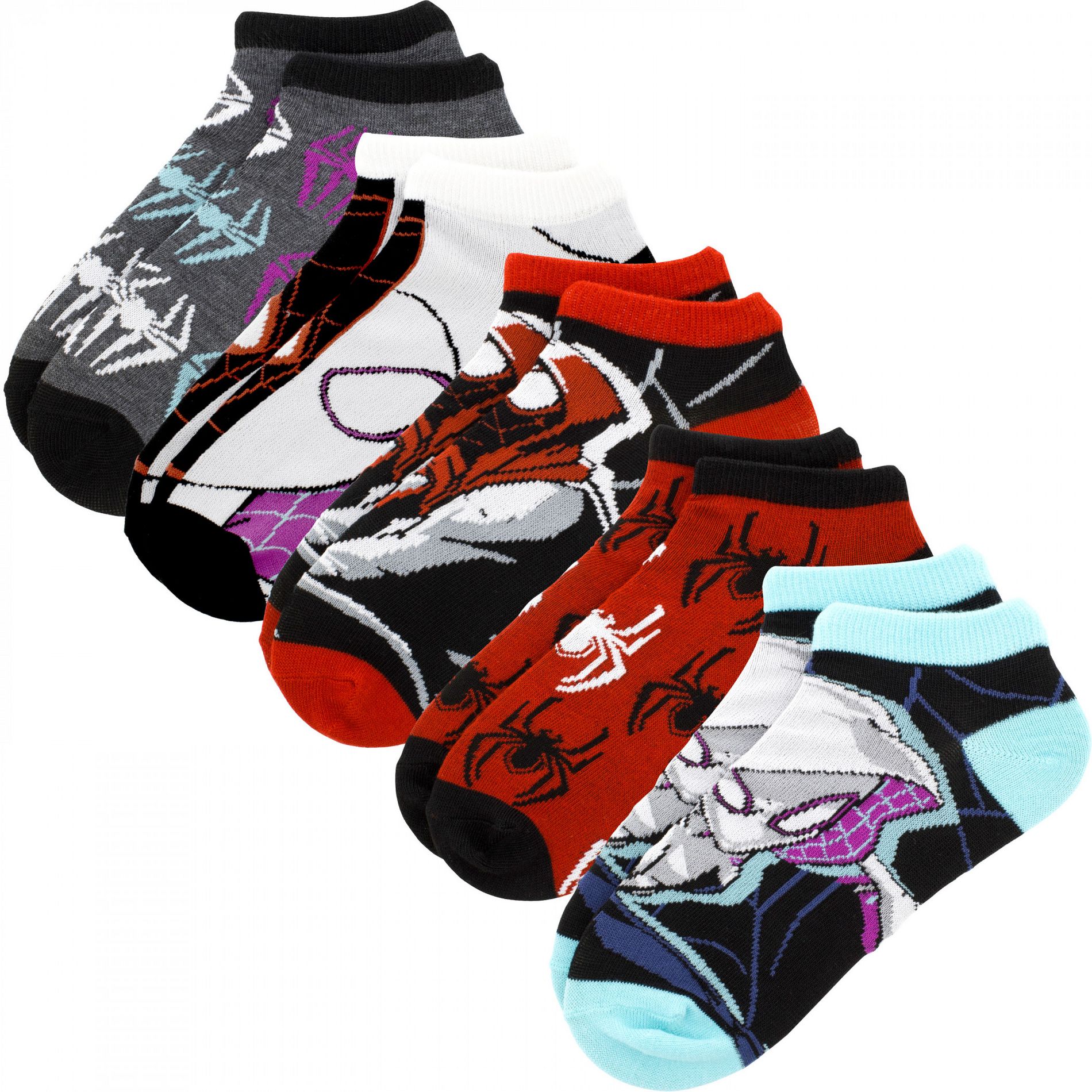Womens Spider-Gwen and Miles Morales 5-Pair Pack of Low Cut Socks