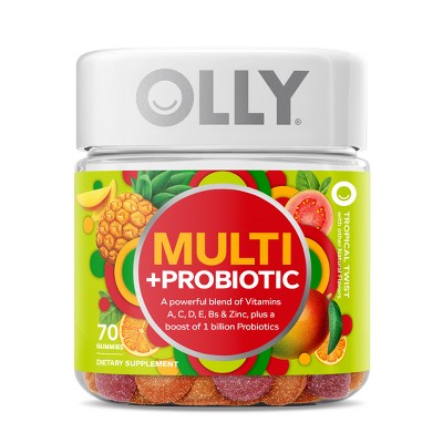 OLLY Adult Multivitamin + Probiotic Supplement Gummies - 70ct