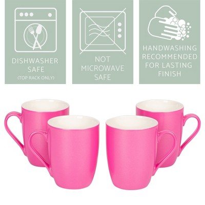 Princess Pink Ceramic Mug with Winter Design, 12 oz
