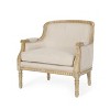 Upholstered Accent Chair, Comfy Armchair Club Chair with Weathered Rubberwood Frame - ModernLuxe - 4 of 4