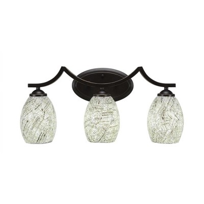 Toltec Lighting Zilo 3 - Light Vanity in  Dark Granite with 5" Natural Fusion Shade