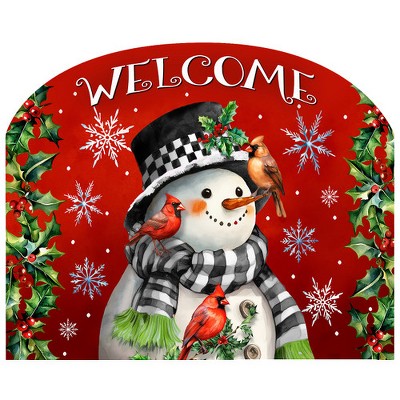 Briarwood Lane Winter Art Sign 8.25x10.25 Snowman With Cardinals For Winter Art Sign