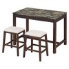 NicBex Dining Table Set for 2 Morden Counter Height Table with Faux Marble Tabletop, 2 Padded Stools and 2 Drawers for Kitchen - 3 of 4