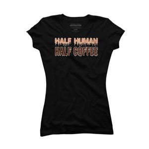 Junior's Design By Humans Funny Halloween Costume For Coffee Addicts By TeeShirtMadness T-Shirt - 1 of 3