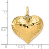 Black Bow Jewelry 14k Yellow Gold Hollow Hammered Puffed Heart Pendant, 25mm - 3 of 4