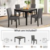 Gulches 5-Piece Modern Dining Set for 4 - 39" Light Grey & Black Two-Tone Square Table + 4 Upholstered Chairs, Space-Saving for Kitchen/Dining Room - 4 of 4