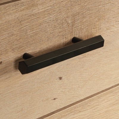Prime Oak Cottage Style 4-Drawer Dresser with Black Handles