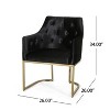 NicBex Velvet Accent Chair,Upholstered Living Room Chairs with Mid-Height Curved Tufted Backrest,Modern Armchair,Club Chairs for Living Room - 3 of 4