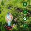 LakeForest "33oz Hand-Blown Glass Hummingbird Feeder with 5 Feeding Ports, Ant Moat, Hanging Hook & Rope"Blue - 2 of 4