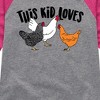 Girls' - Instant Message - This Kid Loves Chickens Shirt Tail Raglan Graphic T-shirt - 2 of 4