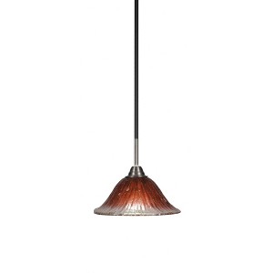 Toltec Lighting Paramount 1 - Light Pendant in  Matte Black/Brushed Nickel with 10" Raspberry Crystal Shade - 1 of 1