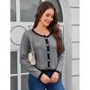 Garvee Women's Knit Cardigans Crew Neck Casual Outfits Long Sleeve Button Down Contrast Color Trim Sweater - 3 of 4