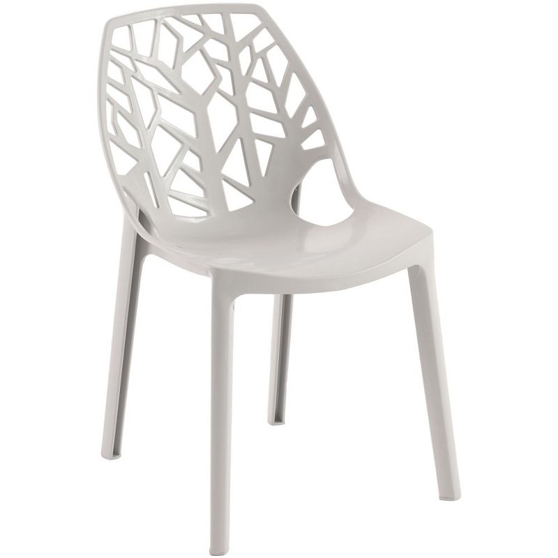 LeisureMod Cornelia Modern Plastic Dining Chair with Cut-Out Tree Design, Set of 2, 2 of 10