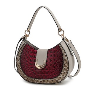 MKF Collection Jain Women’s Luxe Croc-Embossed Half Moon Shoulder Bag by Mia K - 1 of 4